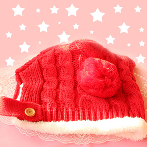 단추방울털모자