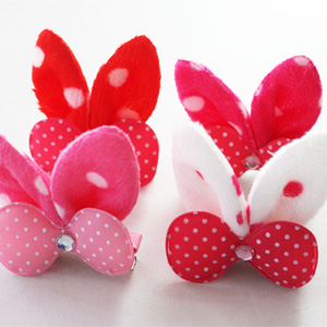 리본토끼헤어핀