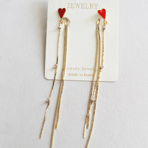 하트세줄귀걸이