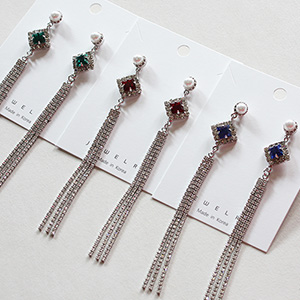 마름모세줄귀걸이